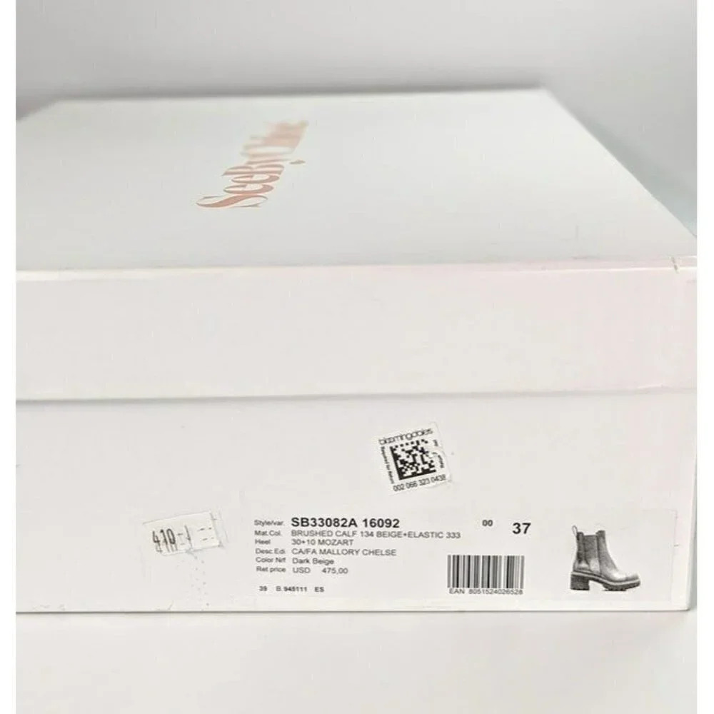 See By Chloe Women's Mallory Leather Chelsea Boots Beige Size 37 EU MSRP $475 - Picture 11 of 11